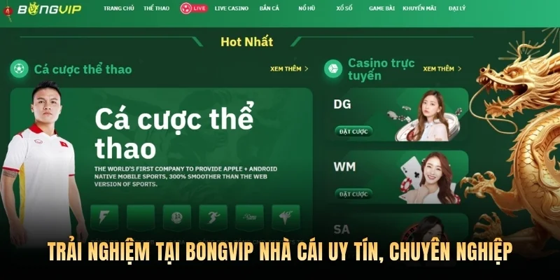 Trải nghiệm tại Bongvip nhà cái uy tín, chuyên nghiệp